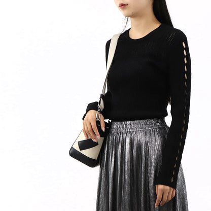 ケンゾー トップス ニット レディース VISCOSE BLEND SOLID JUMPE ブラック レーヨン リブニット 長袖 FA52PU511842 99
