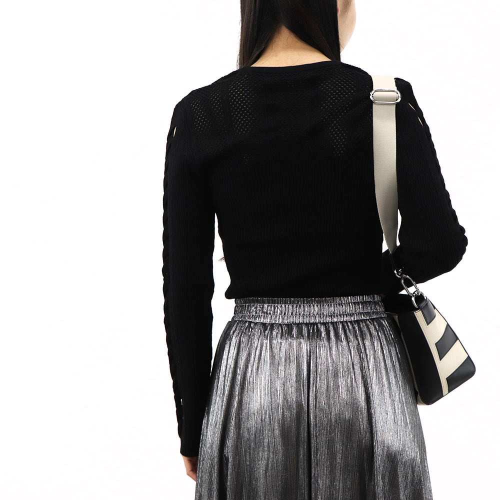 ケンゾー トップス ニット レディース VISCOSE BLEND SOLID JUMPE ブラック レーヨン リブニット 長袖 FA52PU511842 99