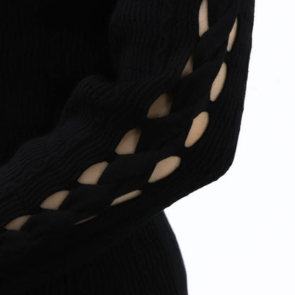 ケンゾー トップス ニット レディース VISCOSE BLEND SOLID JUMPE ブラック レーヨン リブニット 長袖 FA52PU511842 99