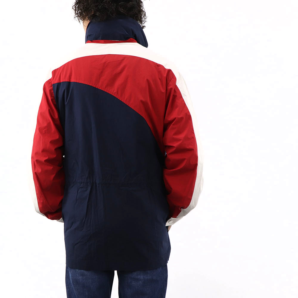 ケンゾー ブルゾン ジャケット メンズ NAUTICAL PARKA レッド ネイビー ホワイト コット カラーブロックコットンジャケット フーディーン FA55OU6501NA 77