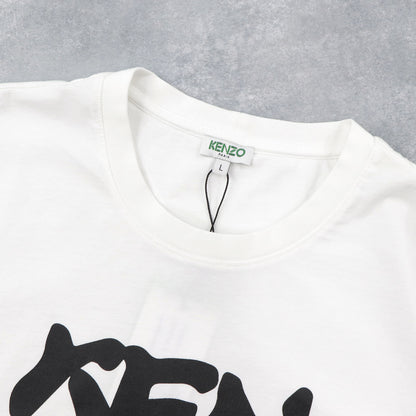 ケンゾー トップス Tシャツ カットソー 半袖 メンズ レッド ホワイト コットン クルーネック ロゴ FA55TS0184SA
