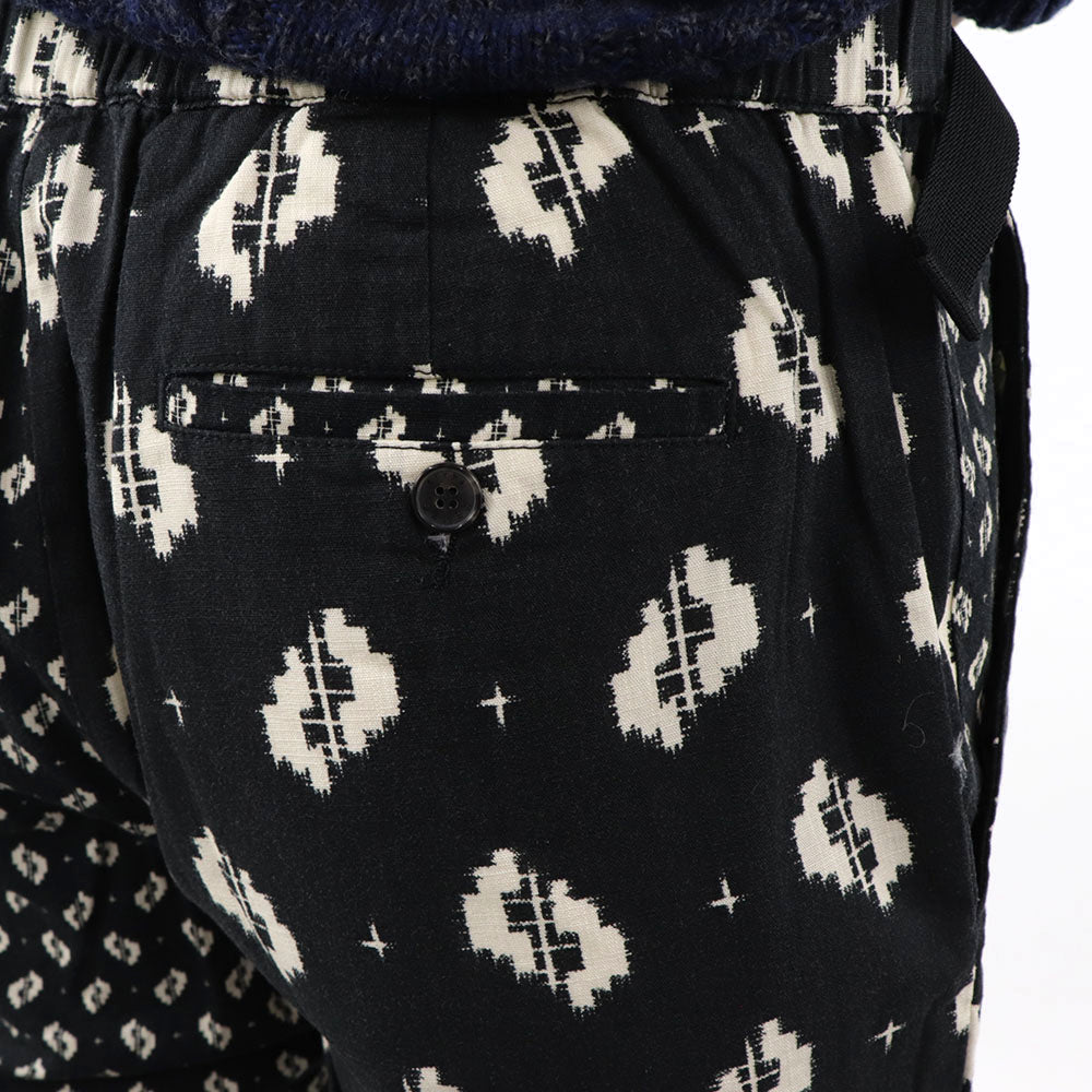 ケンゾー ボトムス メンズ STRAIGHT LEG BELTED PANT ブラック コットン ストレートカットパンツ カジュアルパンツ ダイカット柄 FA55PA3411PA 99