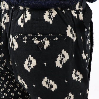 ケンゾー ボトムス メンズ STRAIGHT LEG BELTED PANT ブラック コットン ストレートカットパンツ カジュアルパンツ ダイカット柄 FA55PA3411PA 99