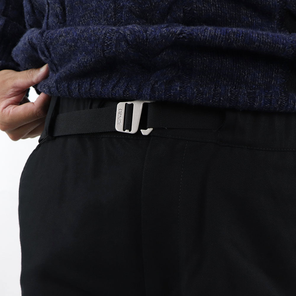ケンゾー ボトムス メンズ STRAIGHT LEG BELTED PANT ブラック コットン ストレートカットパンツ カジュアル ロゴ FA55PA3411RC 99