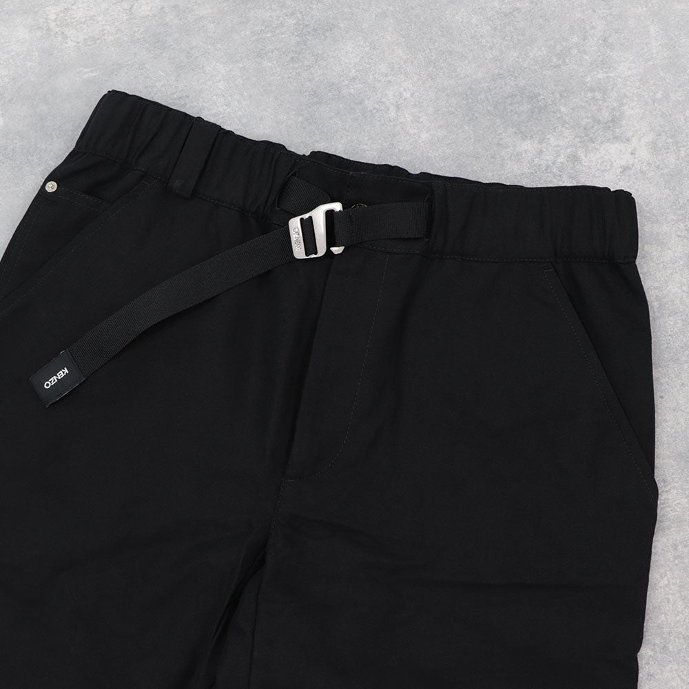 ケンゾー ボトムス メンズ STRAIGHT LEG BELTED PANT ブラック コットン ストレートカットパンツ カジュアル ロゴ FA55PA3411RC 99