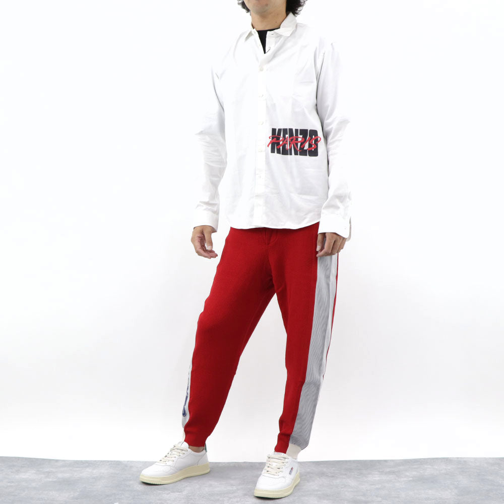 ケンゾー  ボトムス スウェットパンツ メンズ COLOURBLOCK PORTY PANTS レッド コットン ジョガーパンツ ロゴ プリント FA55PA5133BB 21