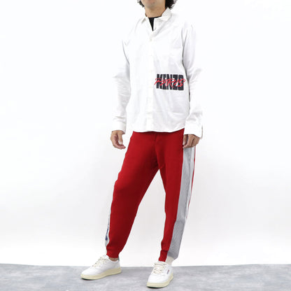 ケンゾー  ボトムス スウェットパンツ メンズ COLOURBLOCK PORTY PANTS レッド コットン ジョガーパンツ ロゴ プリント FA55PA5133BB 21