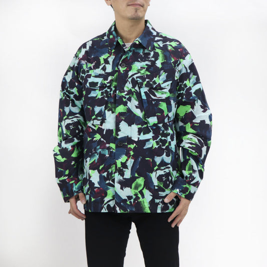ケンゾー ジャケット メンズ PRINTED WORKWEAR JACKET ブルー グリーン コットン フラワープリント フローラル NIGO タイガー FB65VE2139D1 57