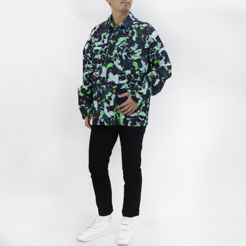 ケンゾー ジャケット メンズ PRINTED WORKWEAR JACKET ブルー グリーン コットン フラワープリント フローラル NIGO タイガー FB65VE2139D1 57