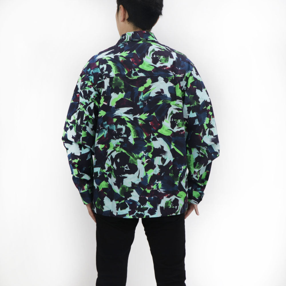 ケンゾー ジャケット メンズ PRINTED WORKWEAR JACKET ブルー グリーン コットン フラワープリント フローラル NIGO タイガー FB65VE2139D1 57