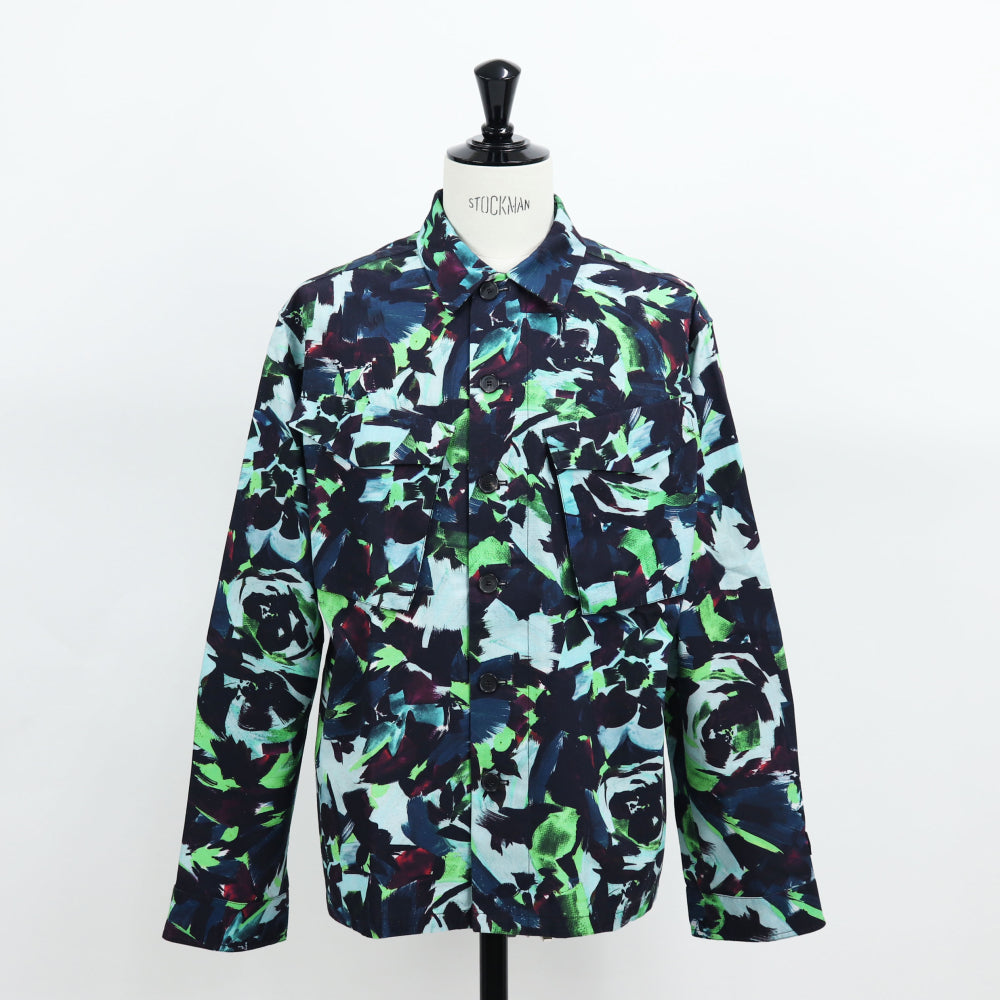 ケンゾー ジャケット メンズ PRINTED WORKWEAR JACKET ブルー グリーン コットン フラワープリント フローラル NIGO タイガー FB65VE2139D1 57