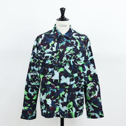ケンゾー ジャケット メンズ PRINTED WORKWEAR JACKET ブルー グリーン コットン フラワープリント フローラル NIGO タイガー FB65VE2139D1 57