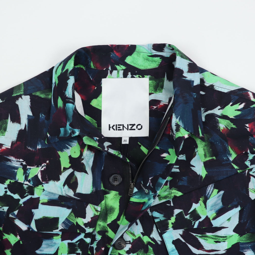 ケンゾー ジャケット メンズ PRINTED WORKWEAR JACKET ブルー グリーン コットン フラワープリント フローラル NIGO タイガー FB65VE2139D1 57