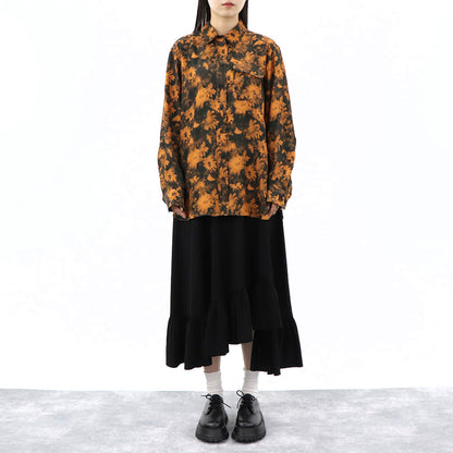 ケンゾー FB62CH030528 17 シャツ オレンジ ブラック