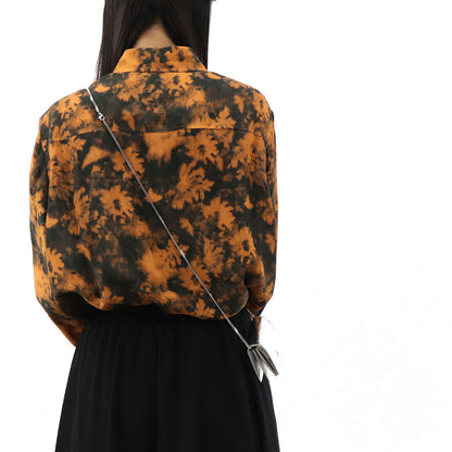 ケンゾー FB62CH030528 17 シャツ オレンジ ブラック