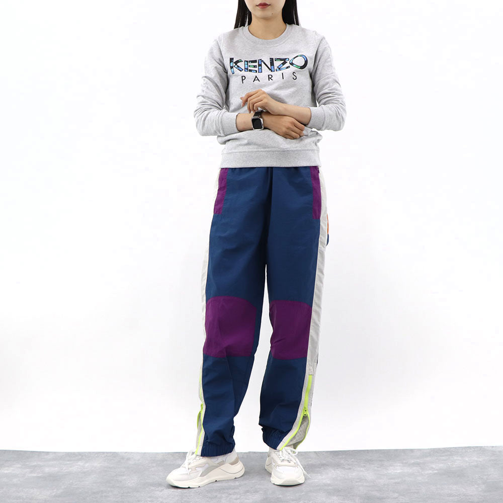 ケンゾー ボトムストラックパンツ メンズ ブルー オレンジ パープル ホワイト ナイロン ジャージ ジョギングパンツ FB62PA0359CO 78