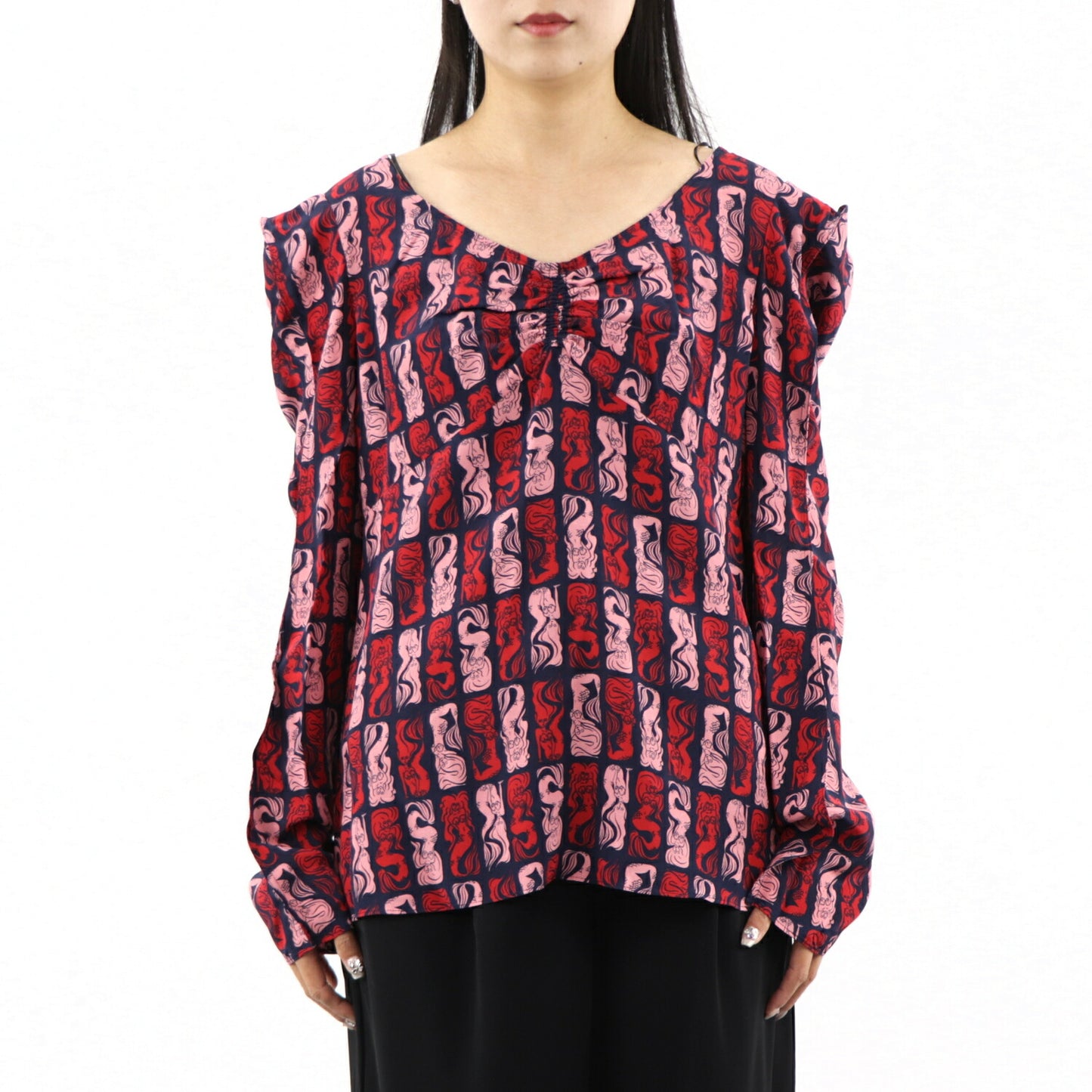 ケンゾー ブラウス FA52TO164525 77 ネイビー