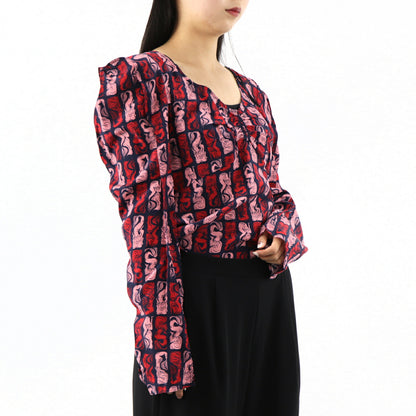 ケンゾー ブラウス FA52TO164525 77 ネイビー