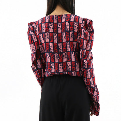 ケンゾー ブラウス FA52TO164525 77 ネイビー