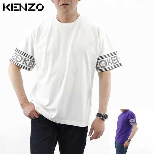 ケンゾー KENZO トップス Tシャツ カットソー メンズ パープル ホワイト クルーネック ロゴ 半袖 F005TS0434BD