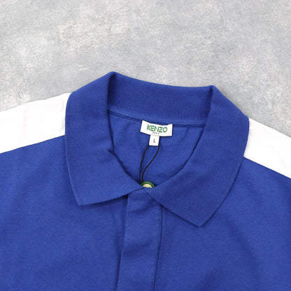ケンゾー KENZO トップス ポロシャツ メンズ ブルー コットン ロゴ プリント 半袖 ボーダーライン F955PO0384BD 74