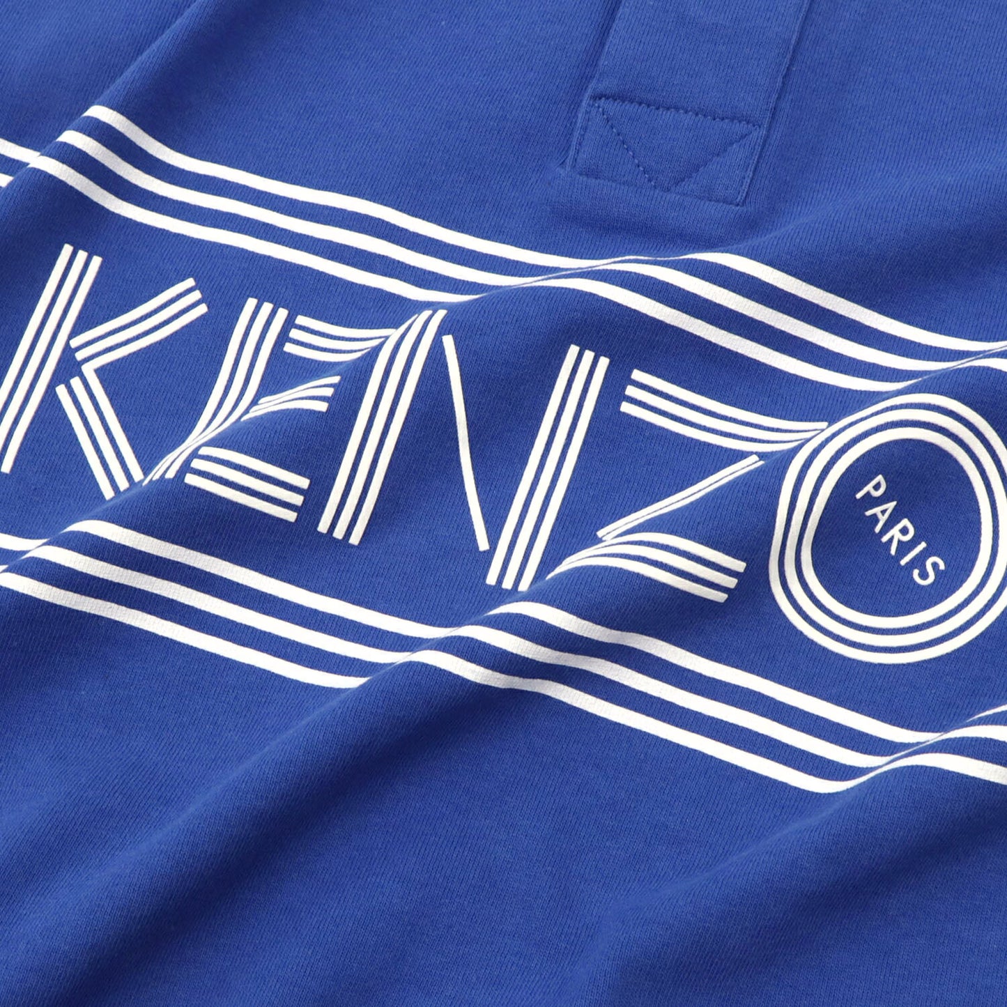 ケンゾー KENZO トップス ポロシャツ メンズ ブルー コットン ロゴ プリント 半袖 ボーダーライン F955PO0384BD 74