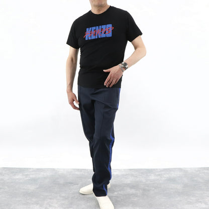 ケンゾー KENZO トップス Tシャツ カットソー メンズ ブラック コットン ロゴ プリント ラウンドネック 丸首 半袖 F955TS0184SA 99