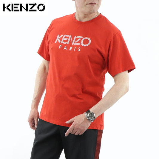 ケンゾー KENZO トップス Tシャツ カットソー メンズ レッド コットン 刺繍 ロゴ プリント クルーネック 丸首 半袖 F955TS0924SG 21