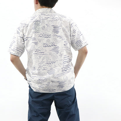 ケンゾー KENZO トップス シャツ メンズ ホワイト コットン ブルー マーメイド 人魚 海 半袖 ゆったり FA55CH5291KD 01