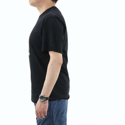 ケンゾー Tシャツ カットソー メンズ ブラック コットン 刺繍 プリント ロゴ クルーネック 半袖 FA65TS0104SJ 99