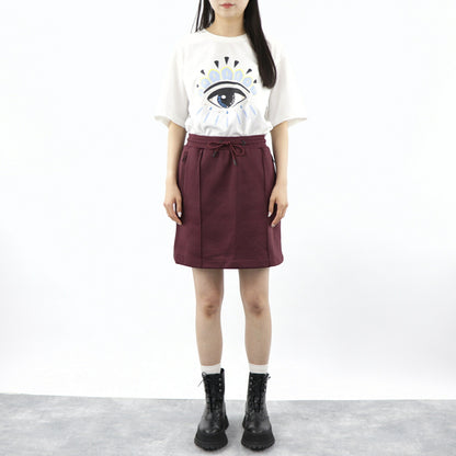 ケンゾー KENZO トップス Tシャツ カットソー レディース ホワイト コットン ロゴ アイ 目 プリント クルーネック 丸首 半袖 F955TS0494YC 01