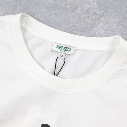 ケンゾー KENZO トップス Tシャツ カットソー レディース ホワイト コットン ロゴ アイ 目 プリント クルーネック 丸首 半袖 F955TS0494YC 01