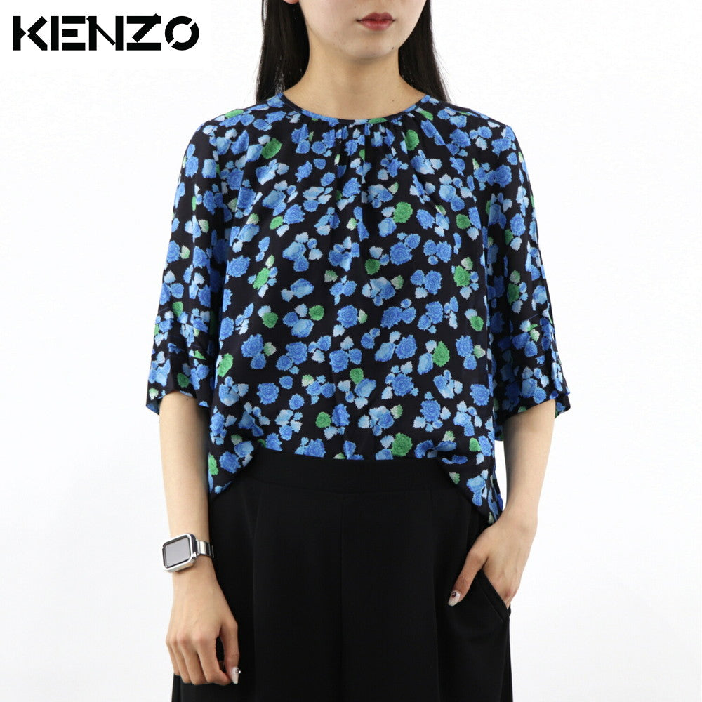 ケンゾー ブラウス F962TO158517 70 ブラック×ブルー