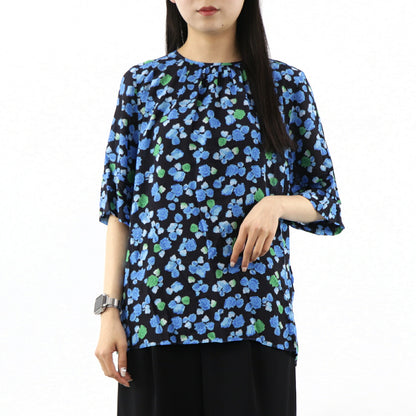 ケンゾー ブラウス F962TO158517 70 ブラック×ブルー