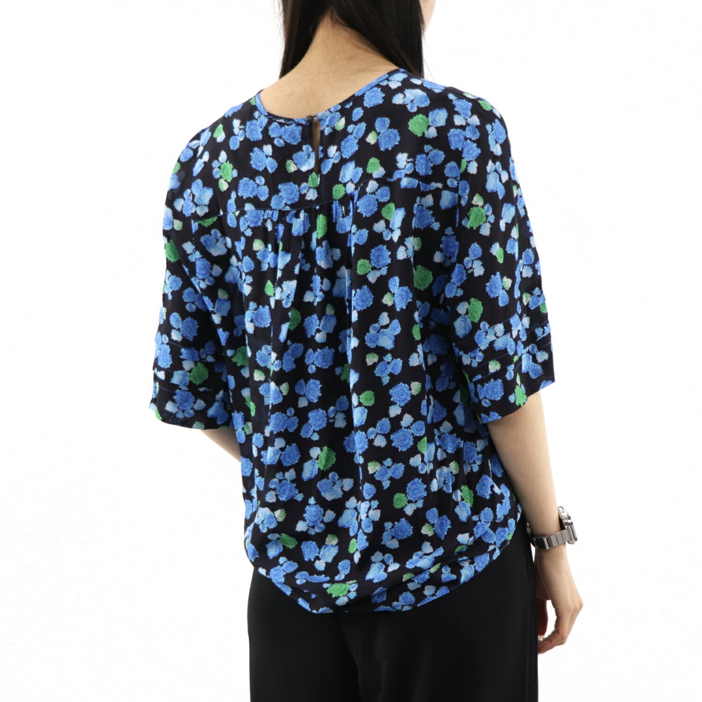 ケンゾー ブラウス F962TO158517 70 ブラック×ブルー