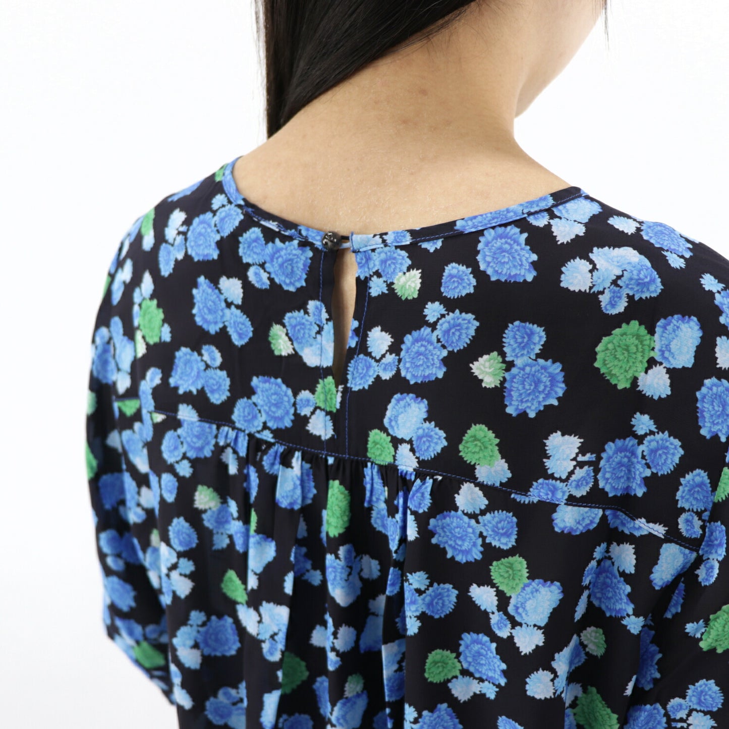 ケンゾー ブラウス F962TO158517 70 ブラック×ブルー