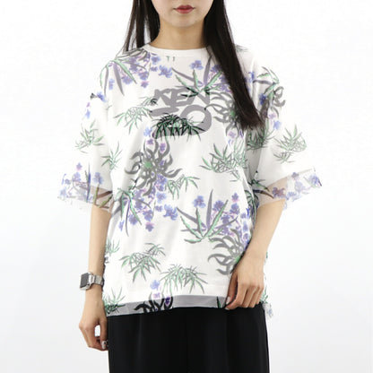 ケンゾー Tシャツ FA52TS621907 01 ホワイト 花柄