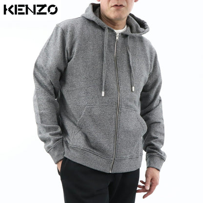 ケンゾー KENZO トップス パーカー メンズ グレー コットン ロゴ プリント ジップアップ フード付き フード F665BL7224MD 98