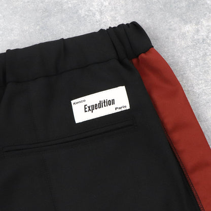 ケンゾー KENZO ボトムス ロングパンツ メンズ ブラック レッド サイドライン ポケット付き テーパードパンツ パッチ F965PA2191RC 99