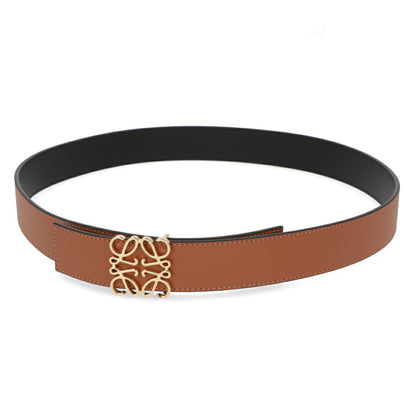 LOEWE ベルト ブラウン×ブラック カーフスキン アナグラム E619Z20X03