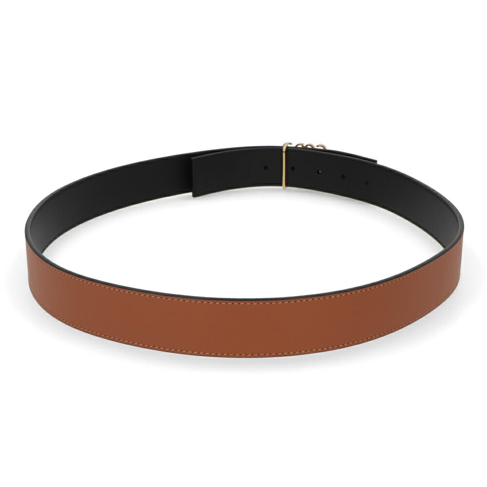 LOEWE ベルト ブラウン×ブラック カーフスキン アナグラム E619Z20X03