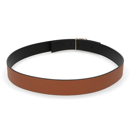 LOEWE ベルト ブラウン×ブラック カーフスキン アナグラム E619Z20X03