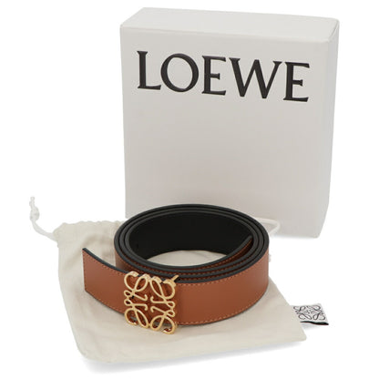 LOEWE ベルト ブラウン×ブラック カーフスキン アナグラム E619Z20X03