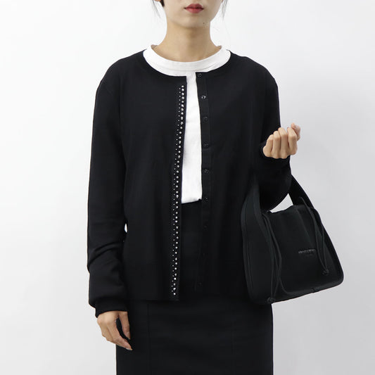 モンクレール MONCLER 9B702 00 A9326 999/CARDIGAN TRICOT カーディガン ブラック ウール レディース 新品