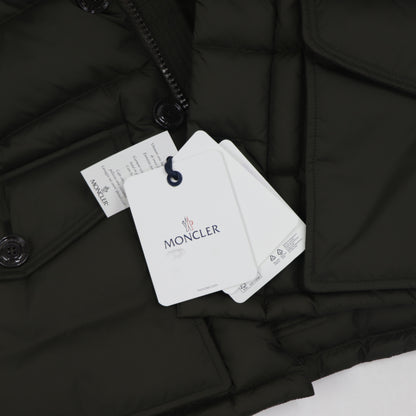 モンクレール MONCLER 41380 25 68352 835 CLUNY  ダウンジャケット ダウンコート ミディアム丈 フード取り外し可 ファー付 アウター カーキ メンズ