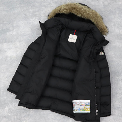 モンクレール MONCLER 41380 25 68352 999 CLUNY ダウンジャケット ダウンコート アウター ブラック フード取り外し可 ファー取り外し可 メンズ