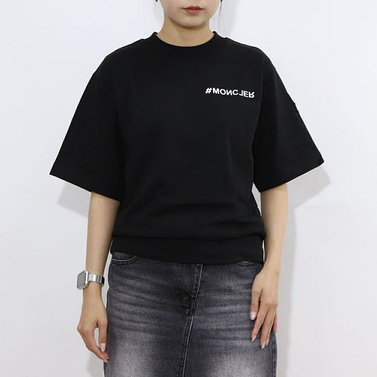 MONCLER トップス Tシャツ・カットソー ブラック ロゴ オーバーサイズ 半袖 8C00002 83927