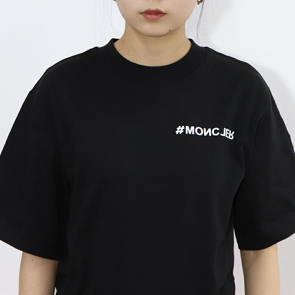 MONCLER トップス Tシャツ・カットソー ブラック ロゴ オーバーサイズ 半袖 8C00002 83927