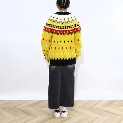 MONCLER トップス ニット イエロー 柄 ウール アルパカ 9C00001 M2865