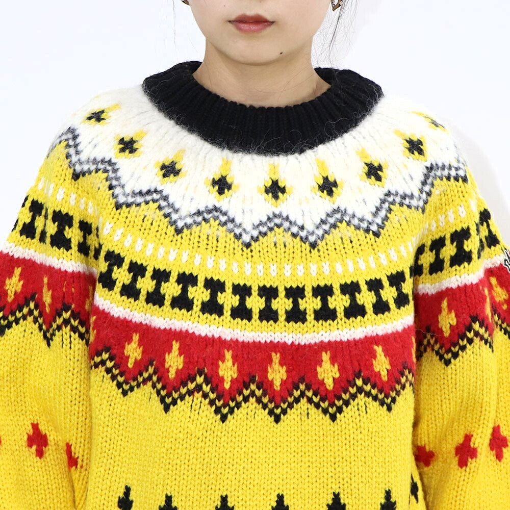 MONCLER トップス ニット イエロー 柄 ウール アルパカ 9C00001 M2865